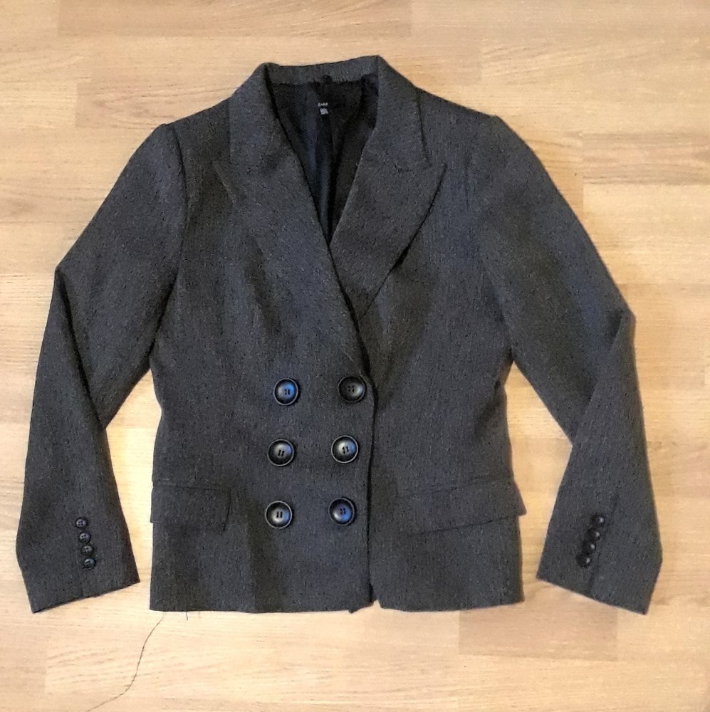 ZARA Grey Button Up Blazer